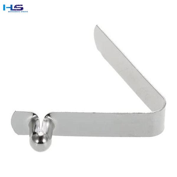 Custom Steel Flat Spring For Tent Tube Lock V Shaped Flat Push Button V