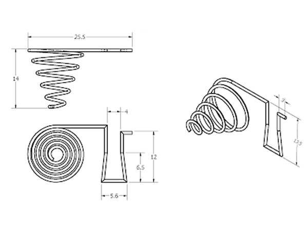 battery spring drawing